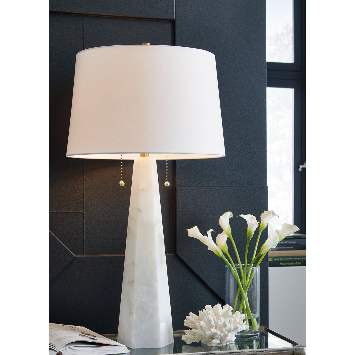 Ashley Furniture Laurellen White 2-Piece Lamp Set (Online Special Price)