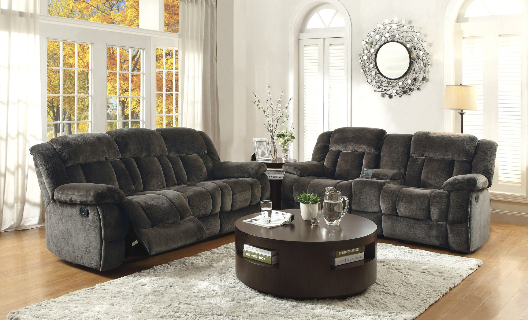 Laurelton Brown Double Glider Reclining Loveseat - Ornate Home