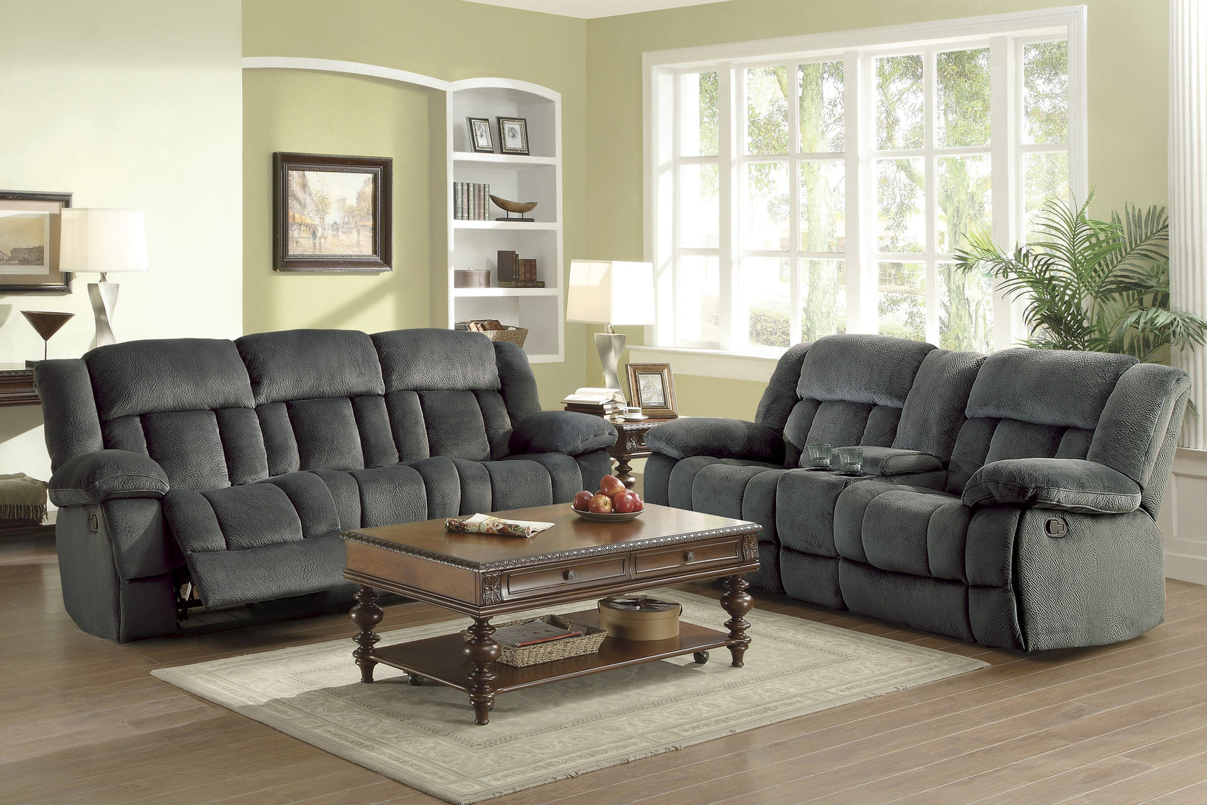 Laurelton Gray Double Glider Reclining Loveseat - Ornate Home