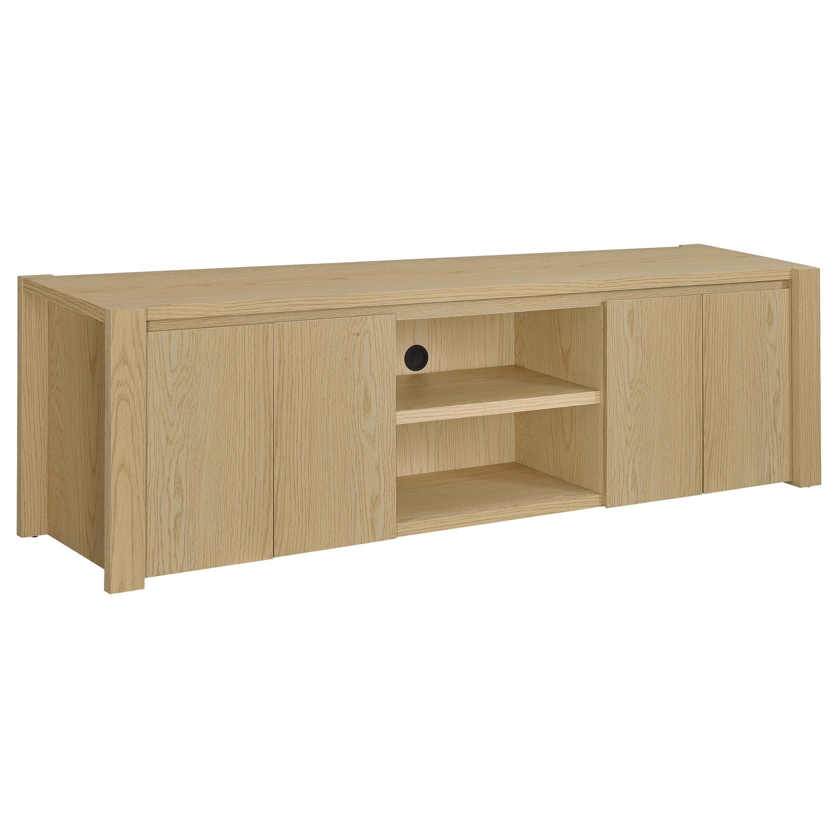 Laurelton Light Oak 78-inch 4-door TV Stand Media Console - Ornate Home