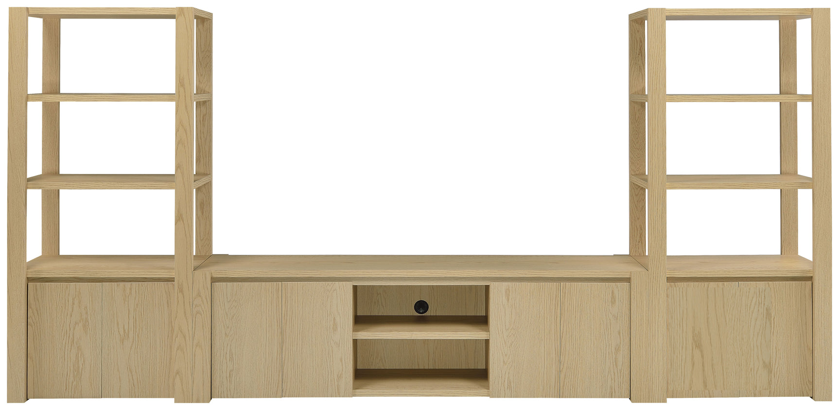 Laurelton Light Oak 78-inch 4-door TV Stand Media Console - Ornate Home
