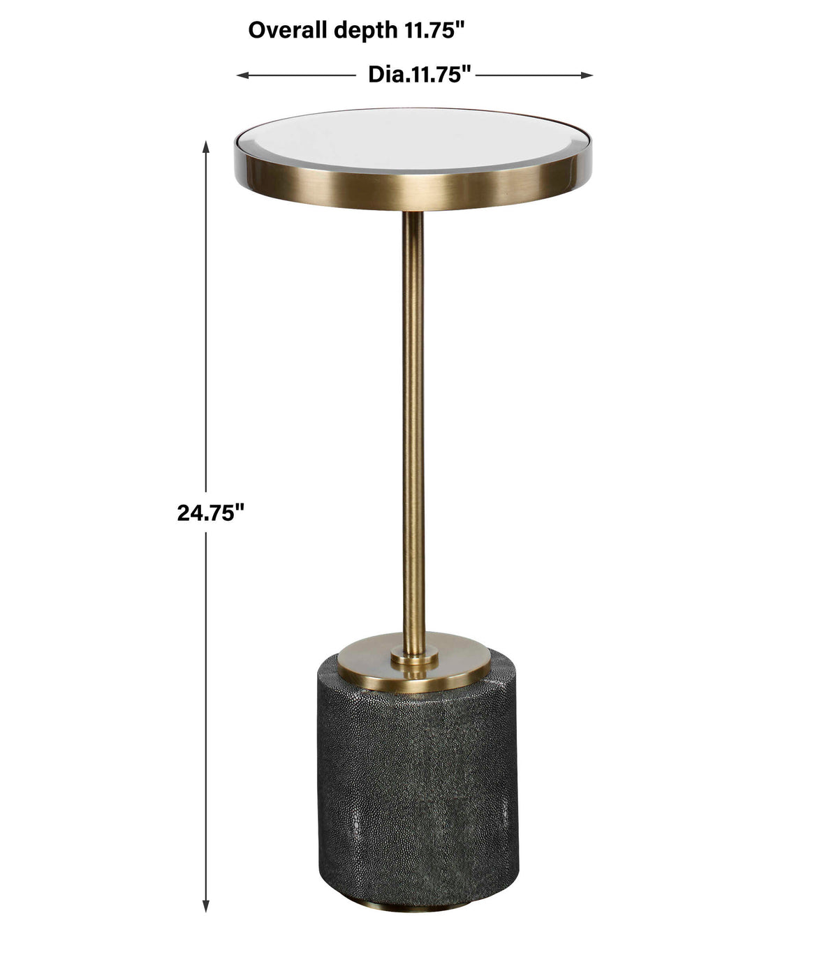 Laurier Brass/Gray Mirrored Accent Table - Ornate Home