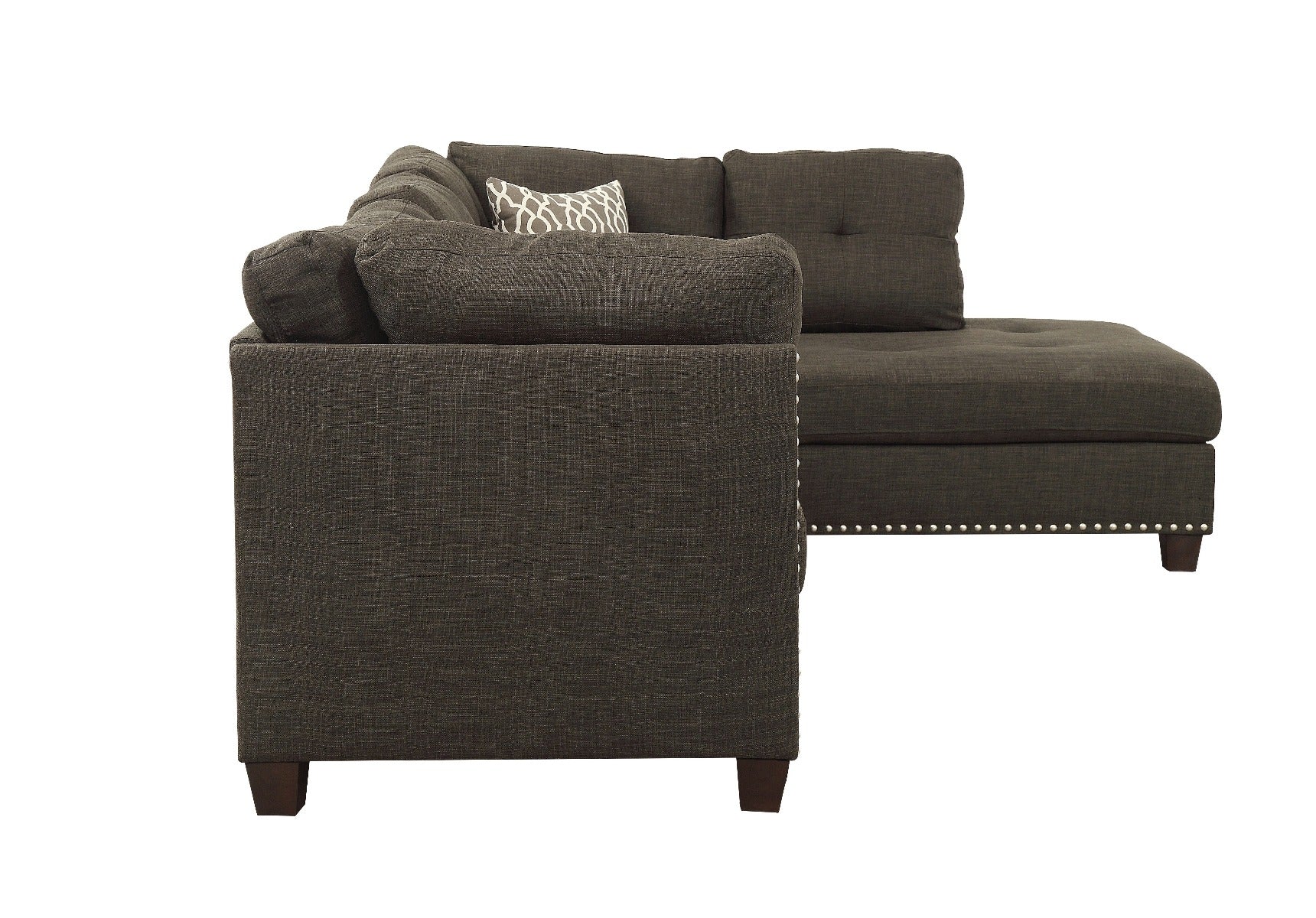 Laurissa Taupe Gray Sectional Sofa & Ottoman W/2 Pillows - Ornate Home