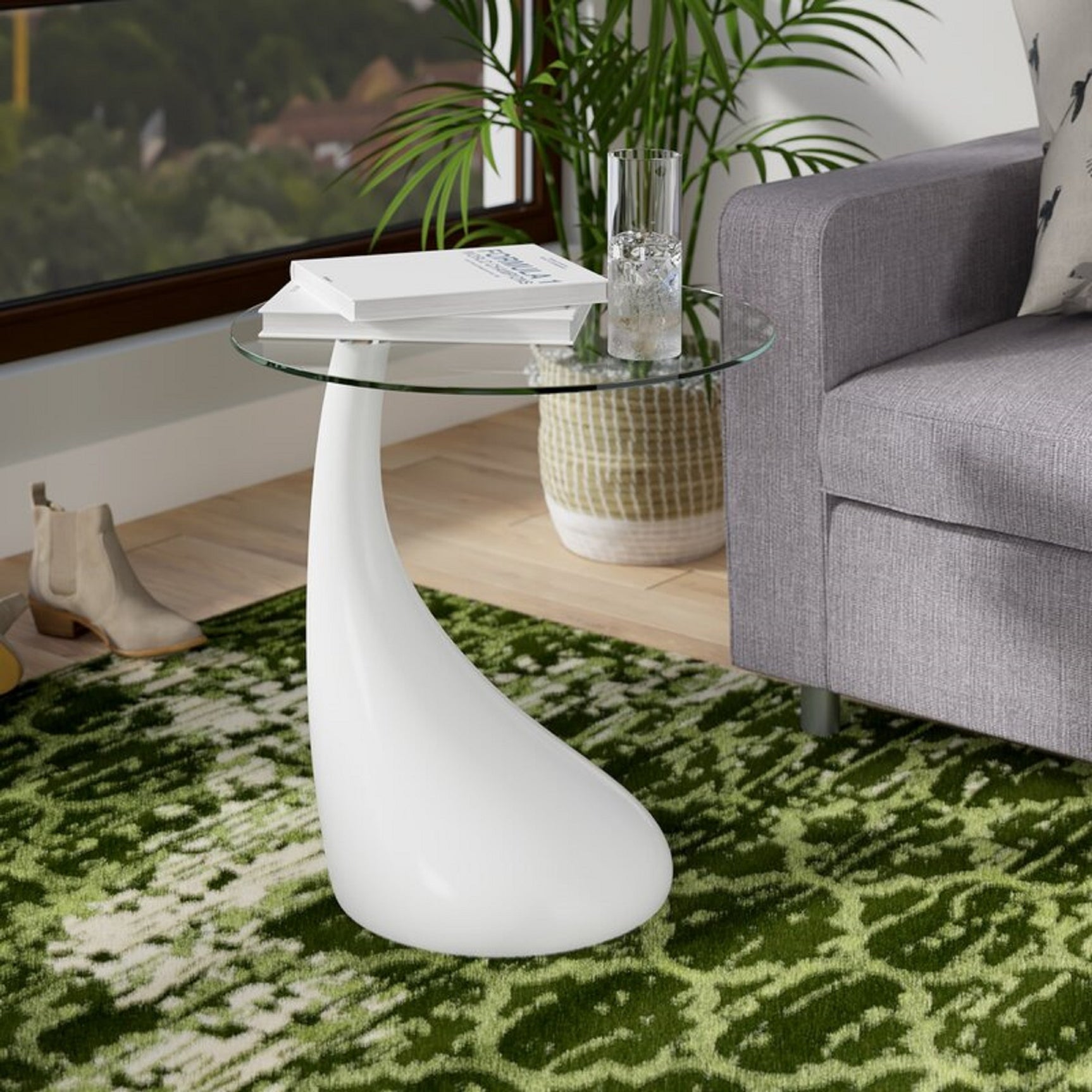 Lava Accent Table in White - Ornate Home