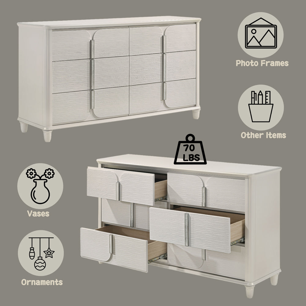 Laveda Pearl White Dresser - Ornate Home
