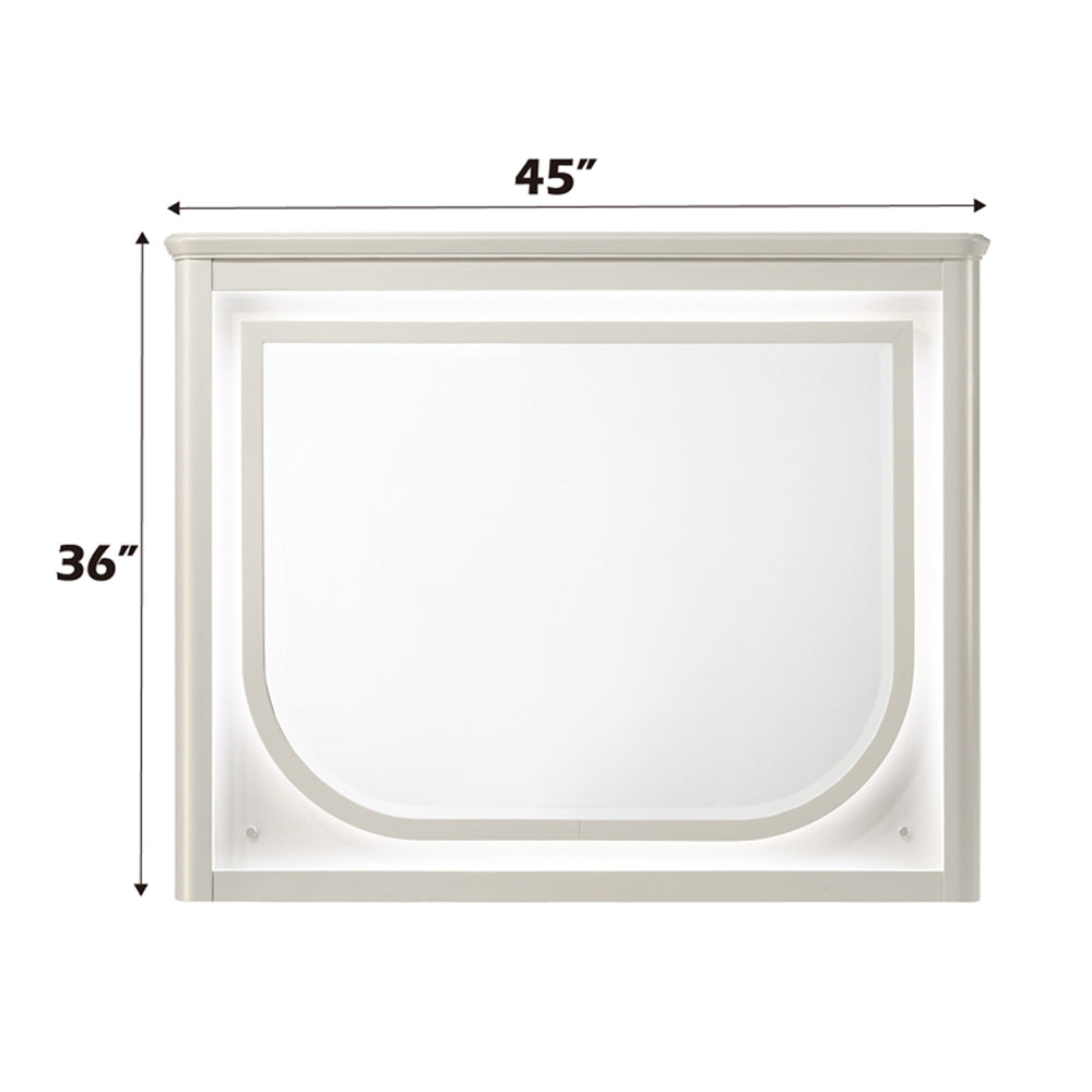 Laveda Pearl White Mirror w/LED - Ornate Home