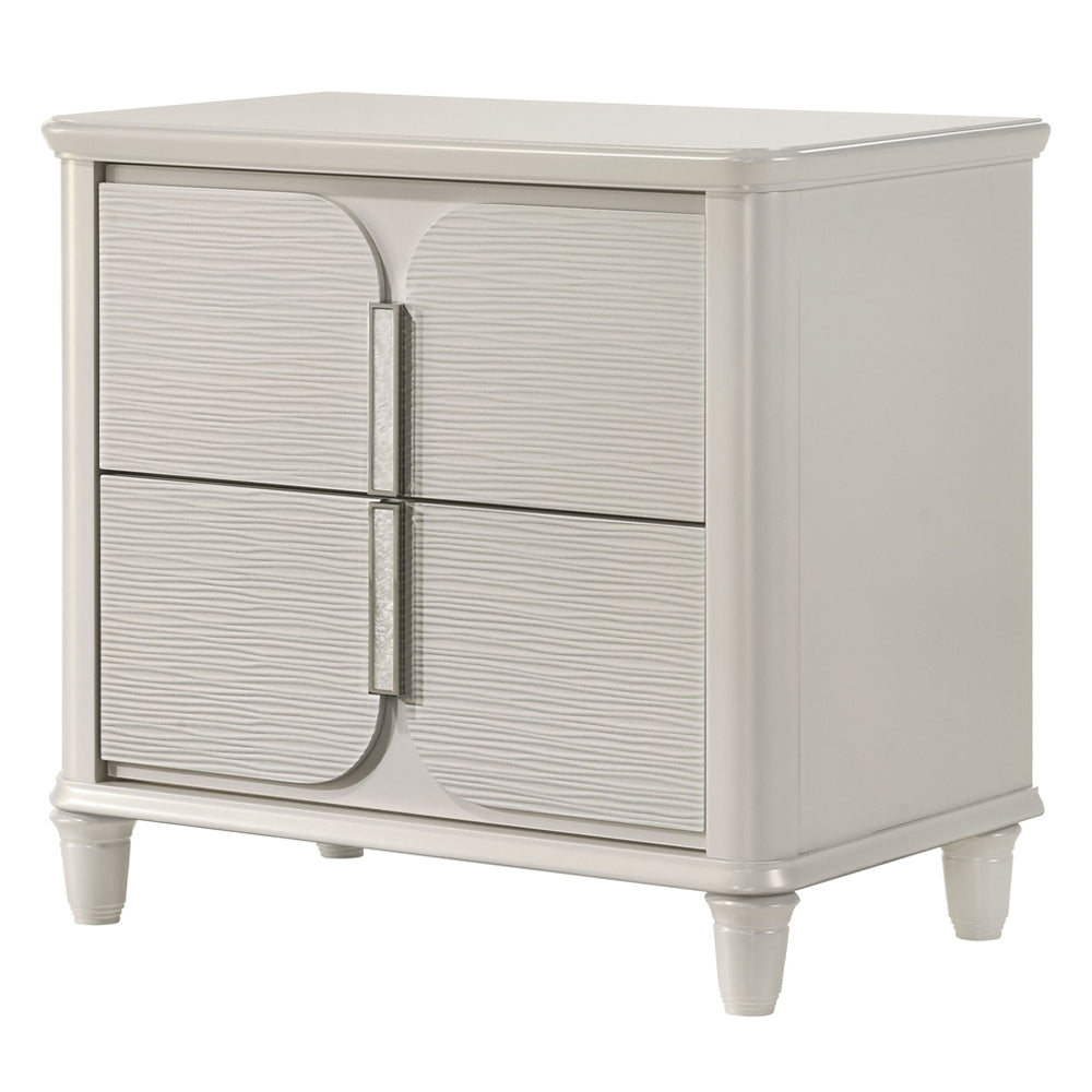 Laveda Pearl White Nightstand - Ornate Home