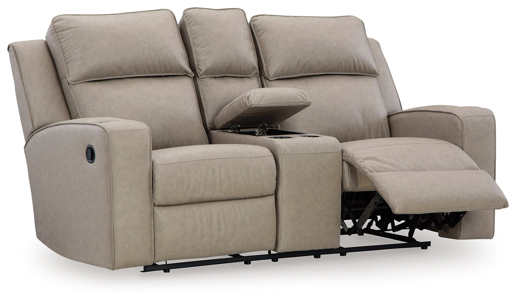 Lavenhorne Pebble Reclining Loveseat with Console (Online Special Price) - Ornate Home