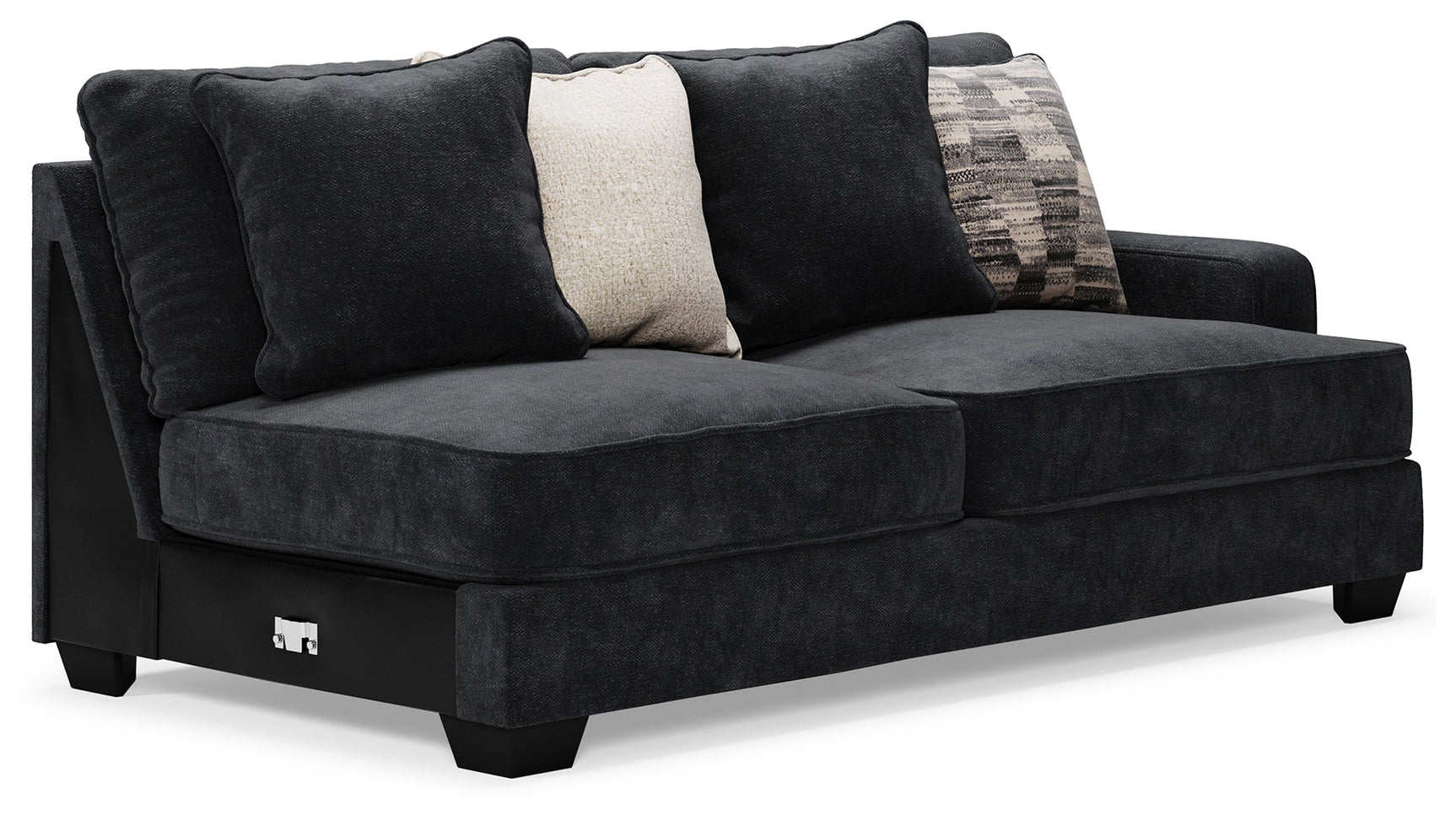 Lavernett Charcoal 4-Piece Sectional with Ottoman - Ornate Home