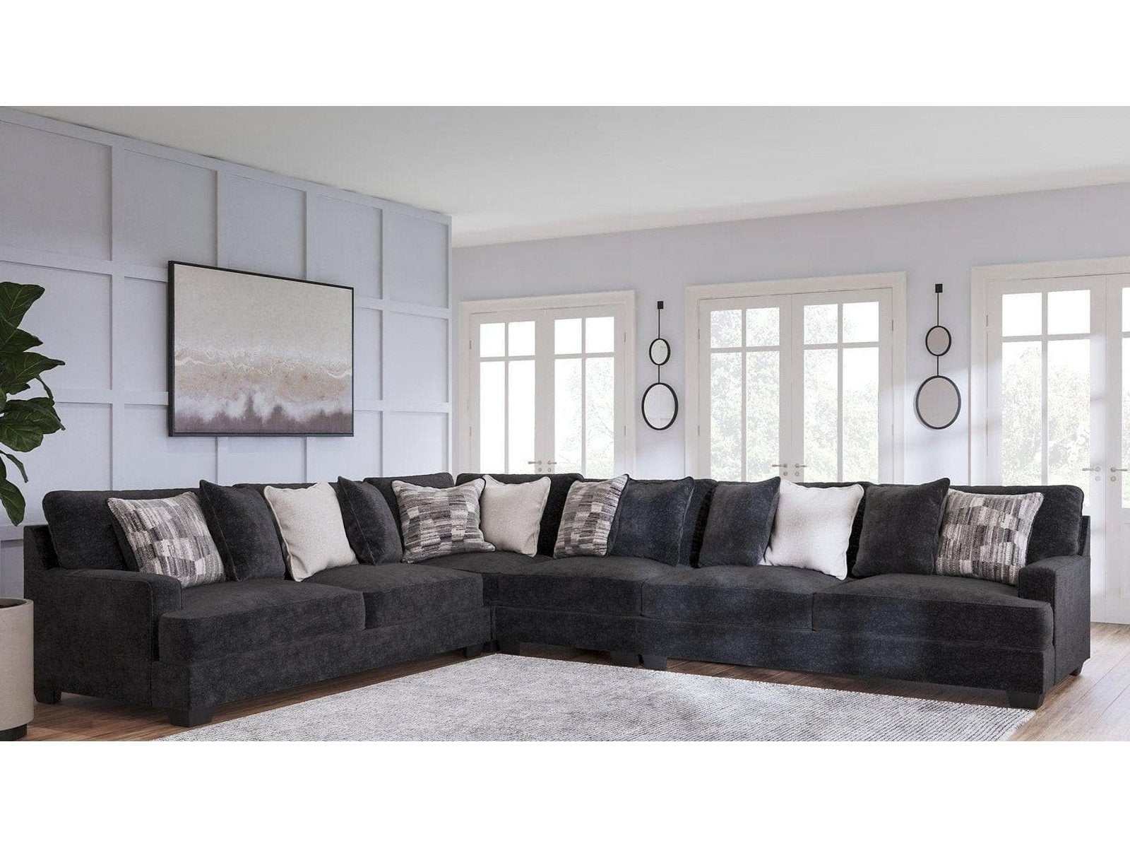 Lavernett Charcoal 4pc Sectional Sofa (Online Special Price) - Ornate Home