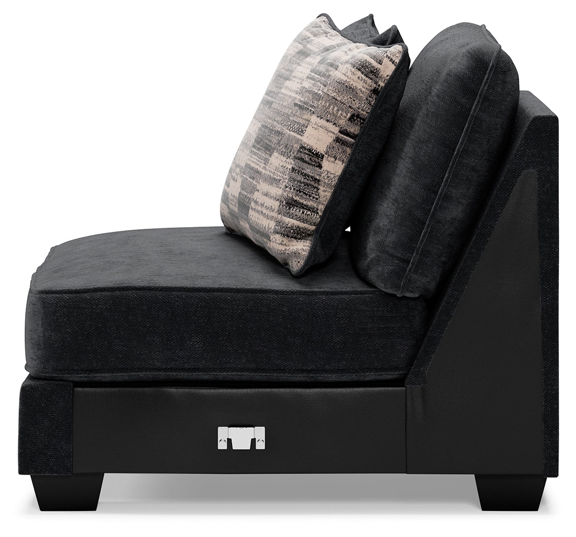 Lavernett Charcoal 5-Piece Sectional and Ottoman - Ornate Home