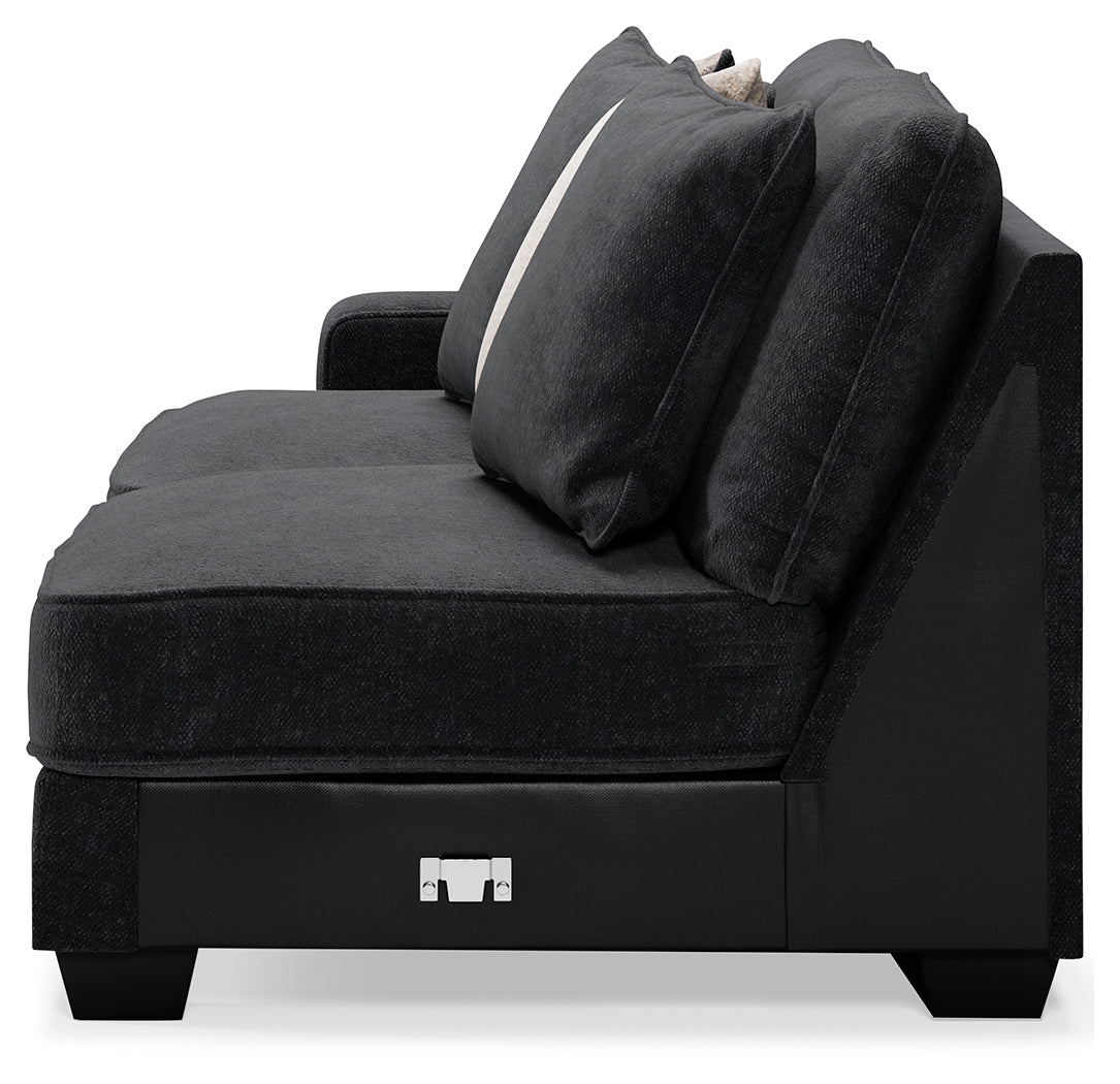 Lavernett Charcoal 5-Piece Sectional and Ottoman - Ornate Home