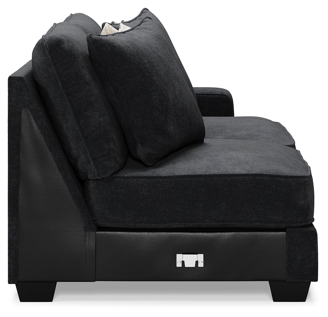 Lavernett Charcoal 5-Piece Sectional and Ottoman - Ornate Home