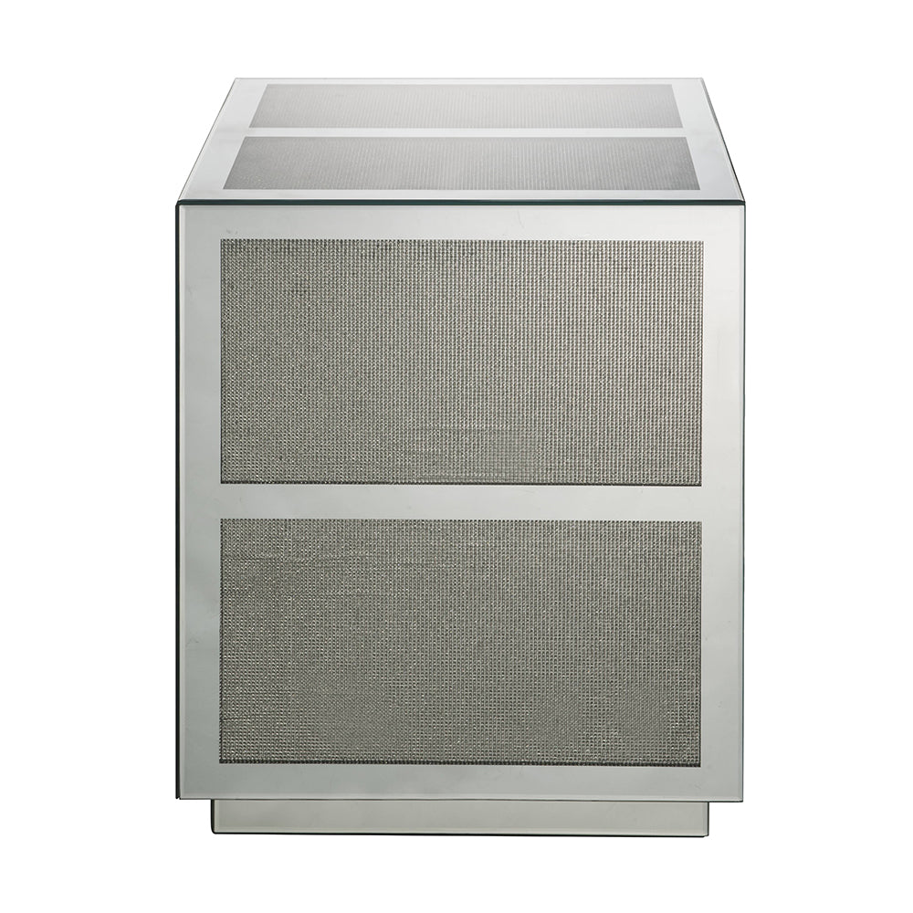 Lavina Mirrored & Faux Diamonds End Table - Ornate Home