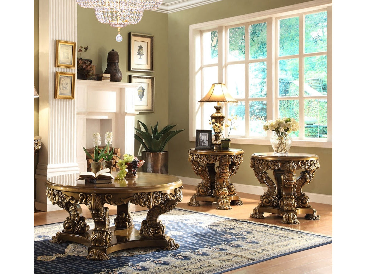 Lavinia Bronze 3pc Coffee Table Set / HD-8008 - Ornate Home