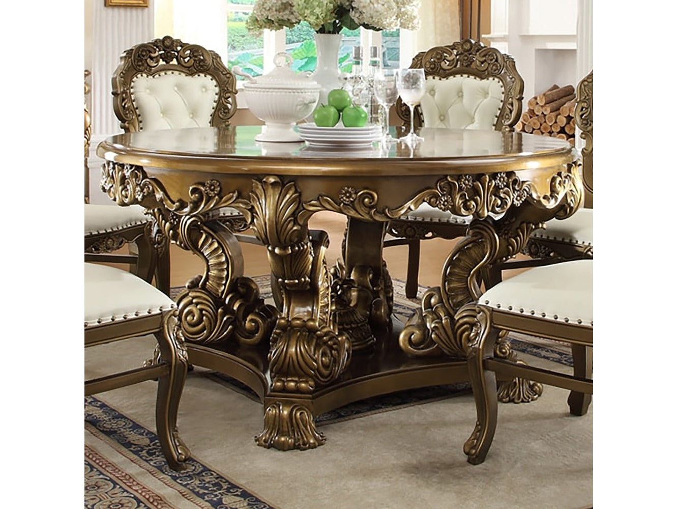 Lavinia Bronze Round Dining Table / HD-8008 - Ornate Home