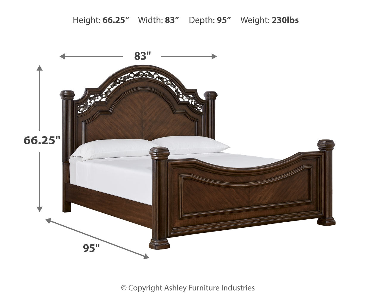 Lavinton Brown King Poster Bed, Dresser, Mirror, Chest and Nightstand - Ornate Home
