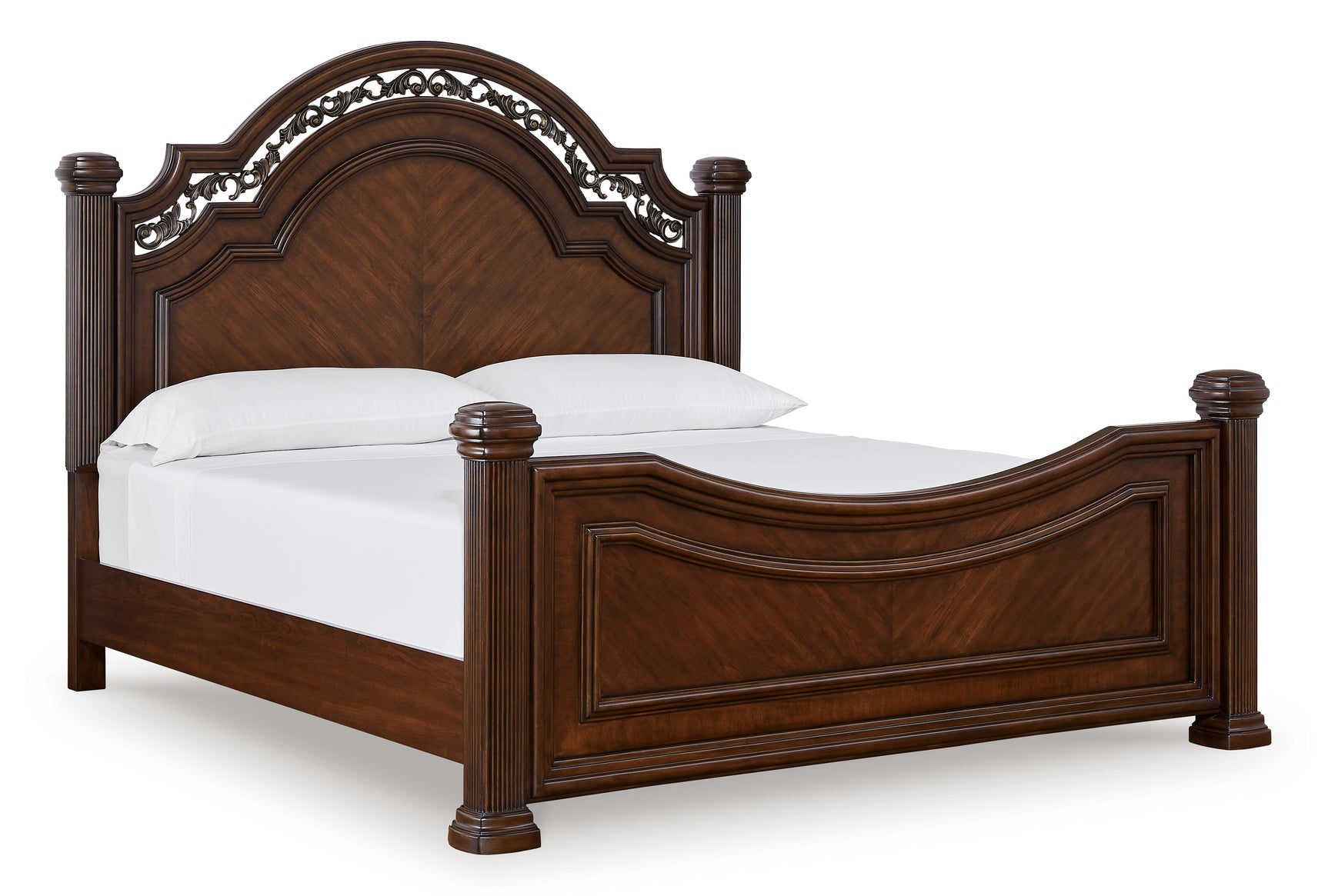 Lavinton Brown Queen Poster Bed, Dresser, Mirror and Nightstand - Ornate Home