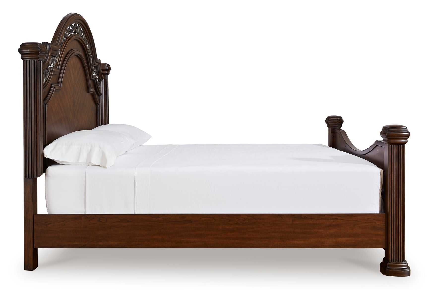 Lavinton Brown Queen Poster Bed, Dresser, Mirror and Nightstand - Ornate Home