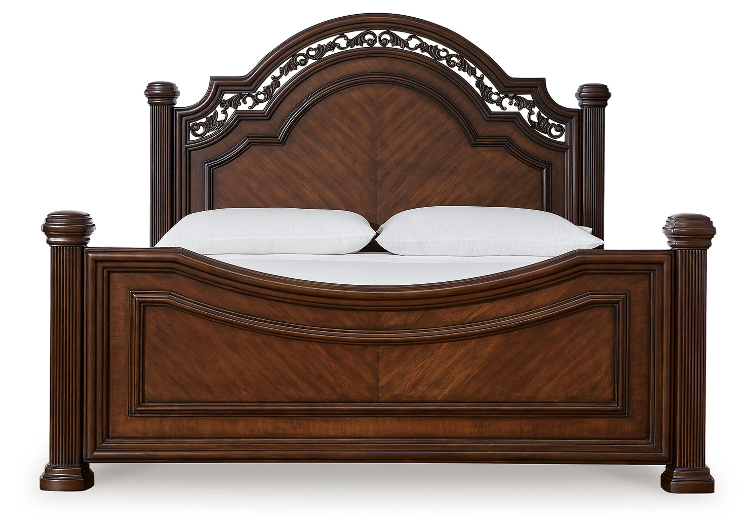 Lavinton Brown Queen Poster Bedroom Set with Dresser, Mirror, Chest and 2 Nightstands (Online Special Price) - Ornate Home