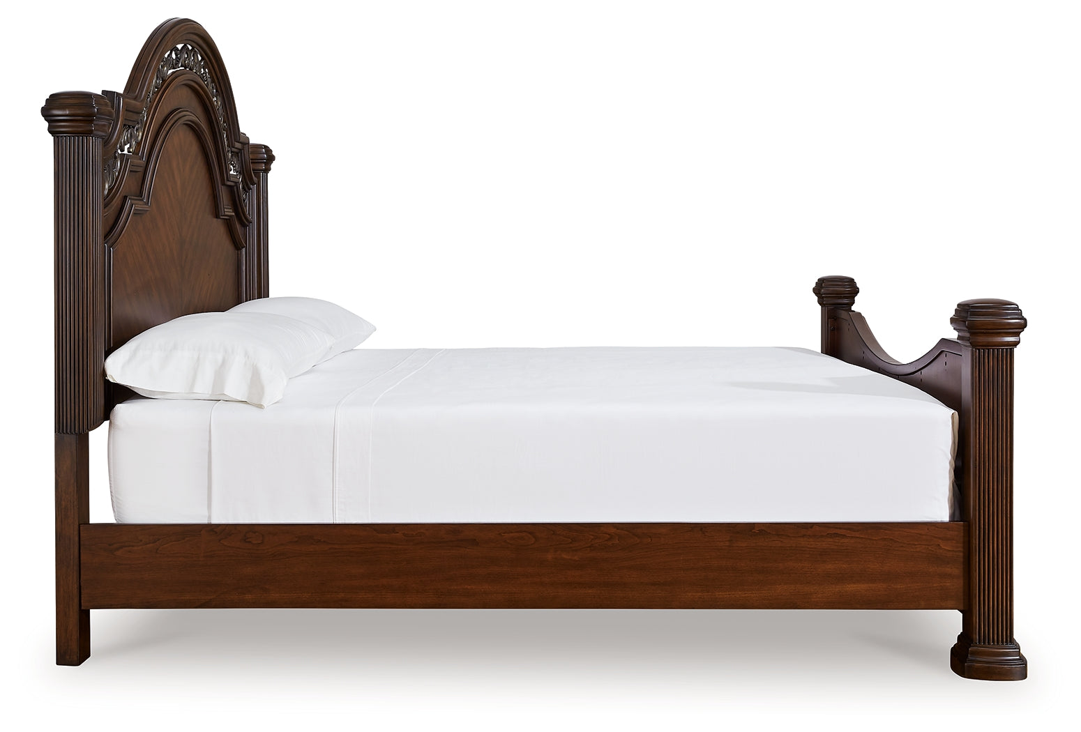 Lavinton Brown Queen Poster Bedroom Set with Dresser, Mirror, Chest and 2 Nightstands (Online Special Price) - Ornate Home