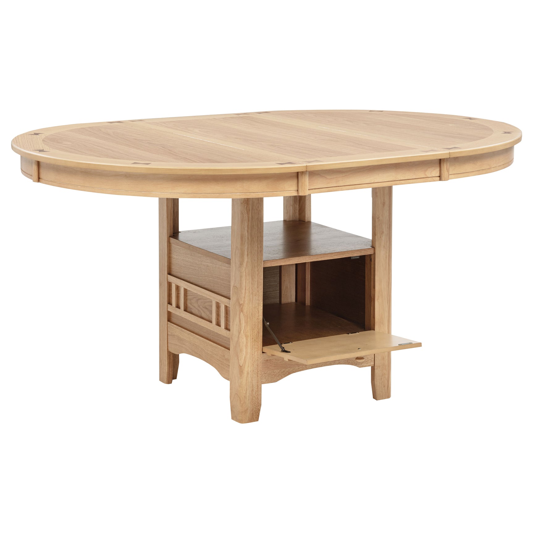 Lavon Light Oak Oval 60-inch Wood Extension Leaf Dining Table - Ornate Home
