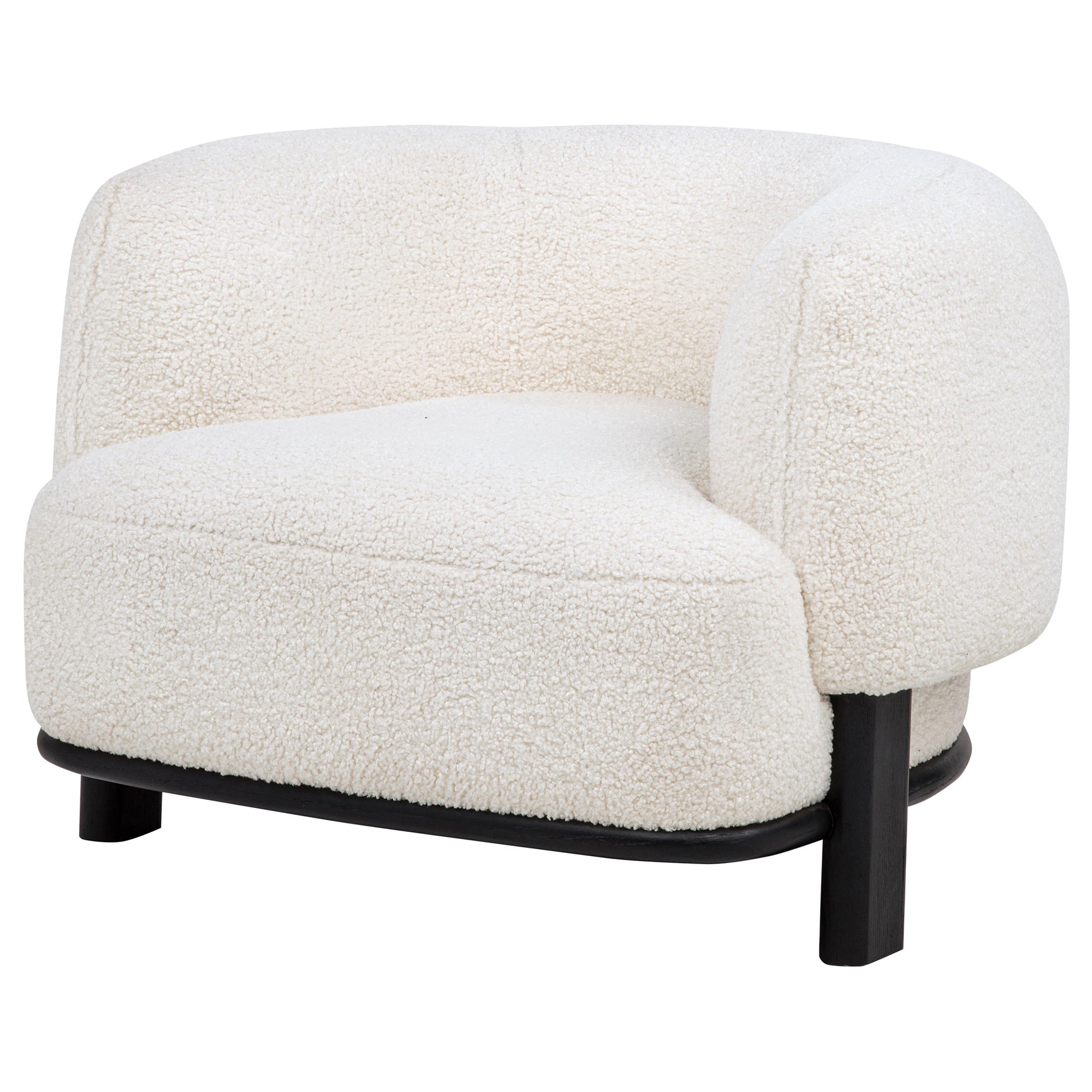 Lawler Ivory/Black Upholstered Barrel Back Accent Chair - Ornate Home