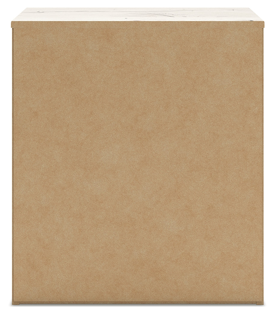 Lawroy Light Natural Full Panel Storage Bedroom Set with Dresser, Mirror and Nightstand - Ornate Home