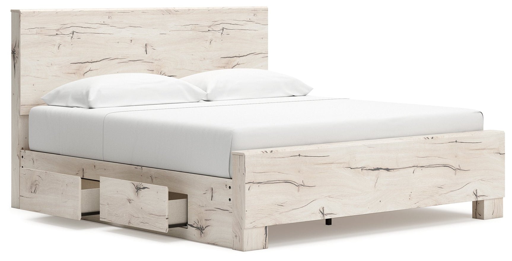 Lawroy Light Natural King Panel Bed with Storage (Online Special Price) - Ornate Home