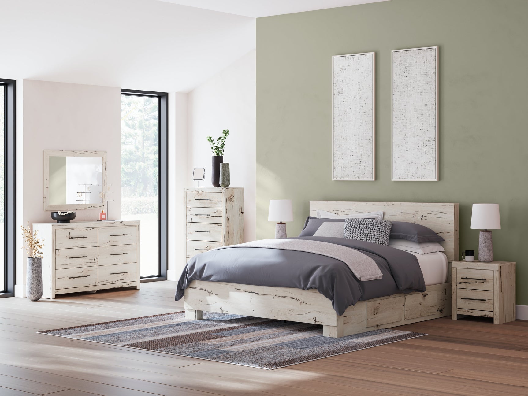 Lawroy Light Natural King Panel Bed with Storage (Online Special Price) - Ornate Home