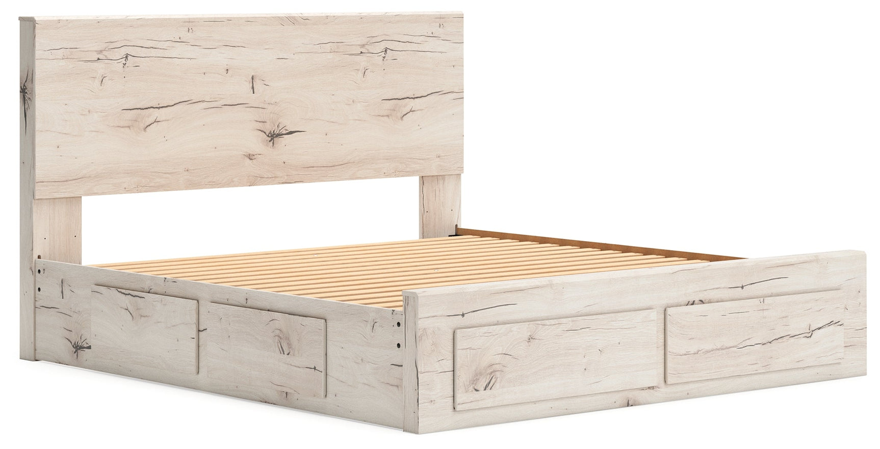 Lawroy Light Natural King Panel Storage Bed (Online Special Price) - Ornate Home