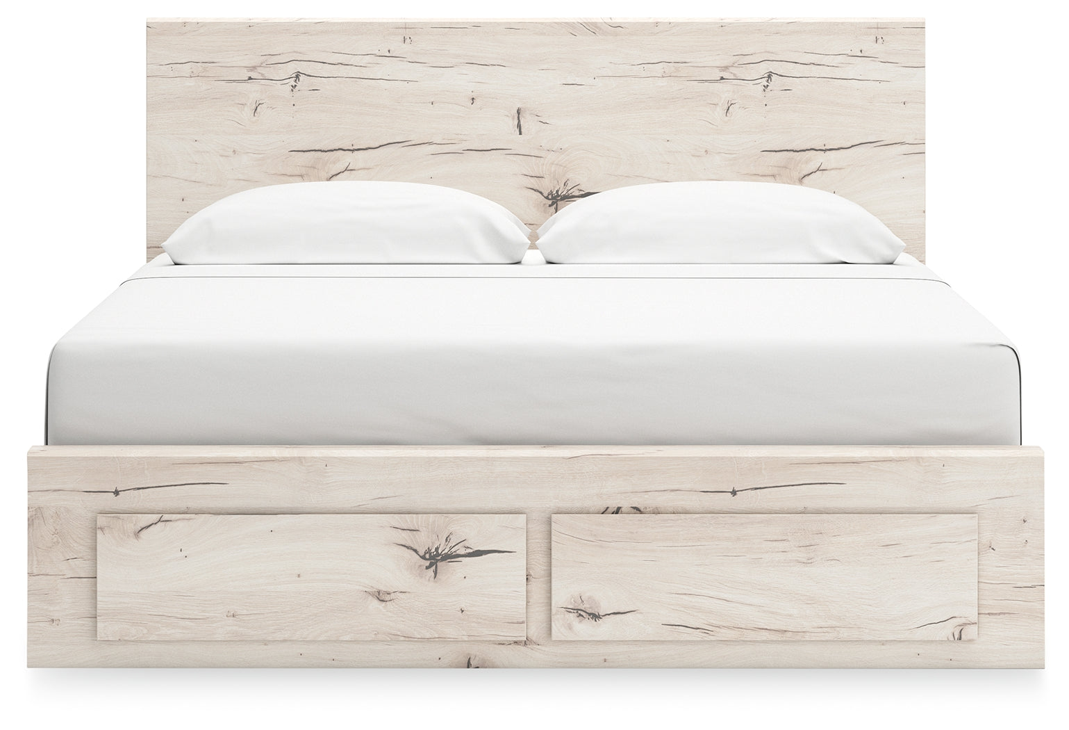 Lawroy Light Natural King Panel Storage Bed - Ornate Home