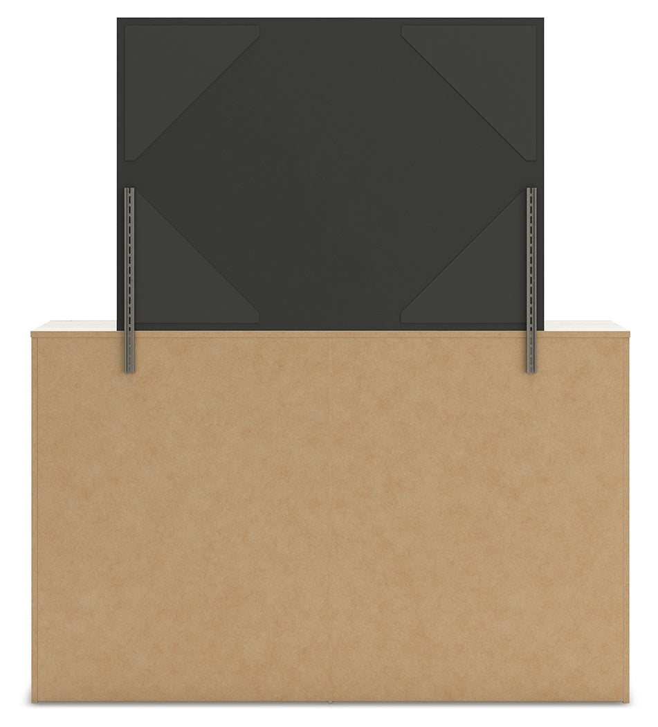 Lawroy Light Natural Queen Panel Bed w/4 Storage & Dresser & Mirror (Online Special Price) - Ornate Home