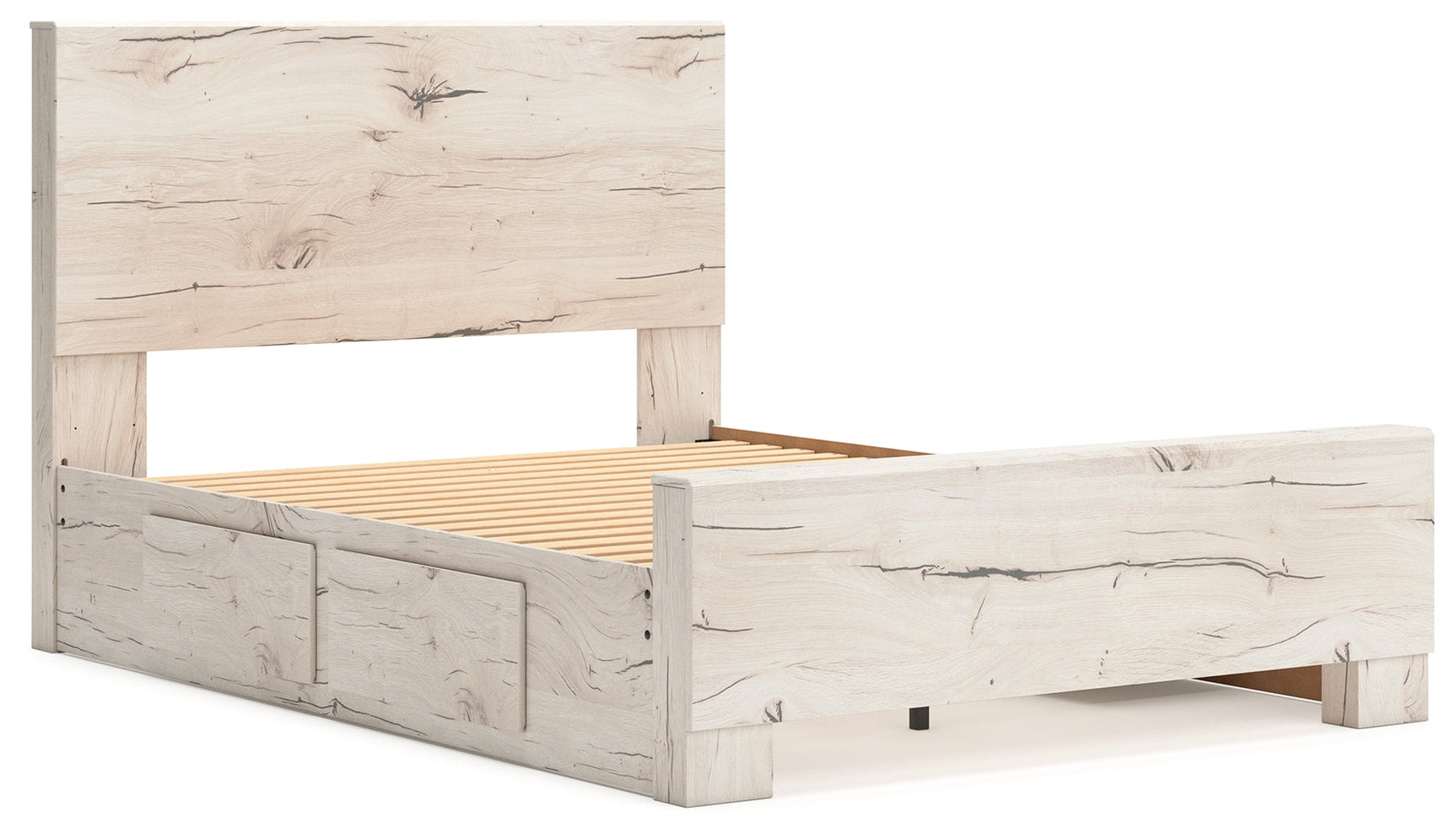 Lawroy Light Natural Queen Panel Bed with 4 Storage (Online Special Price) - Ornate Home