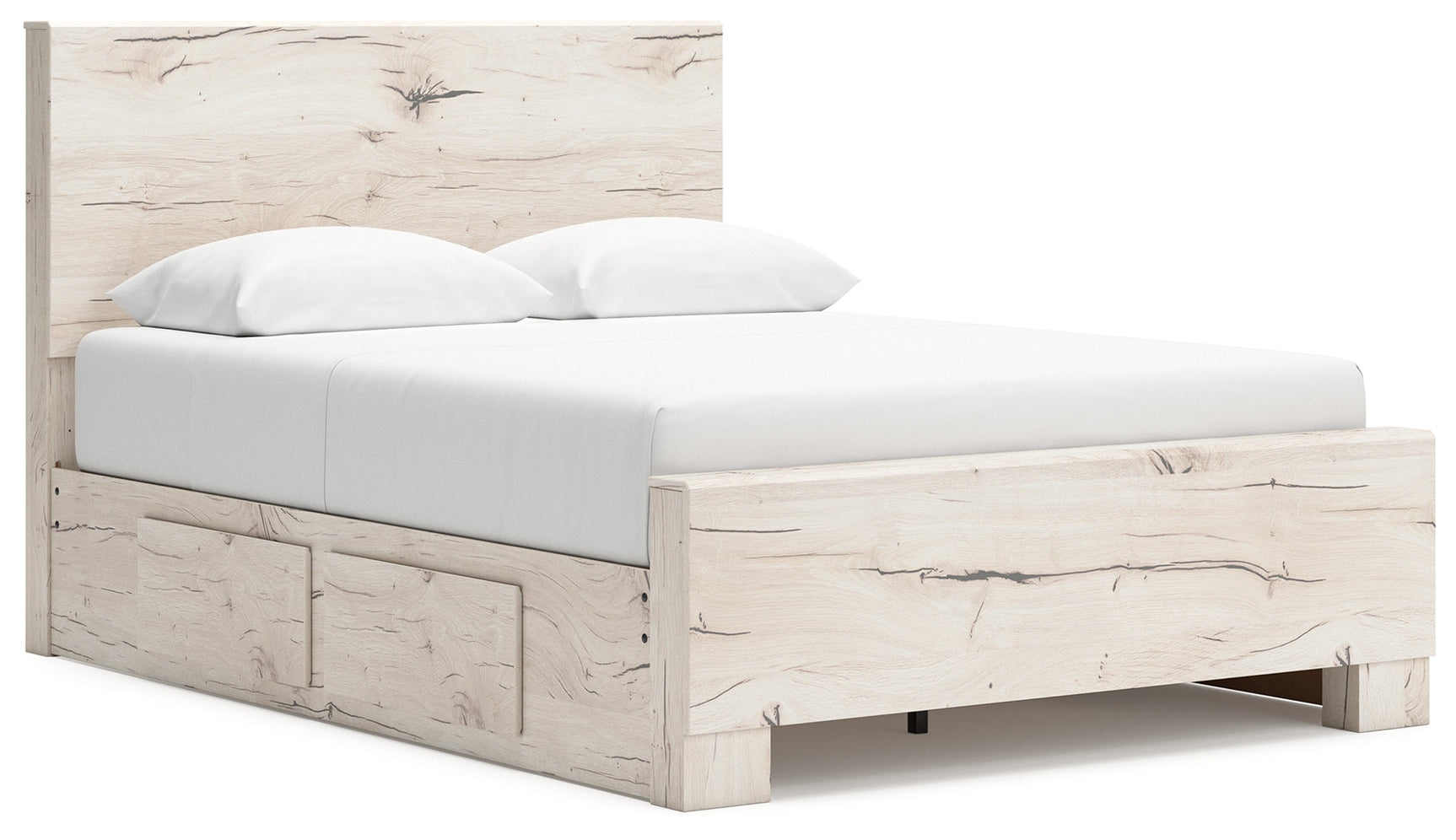 Lawroy Light Natural Queen Panel Bed with 4 Storage - Ornate Home