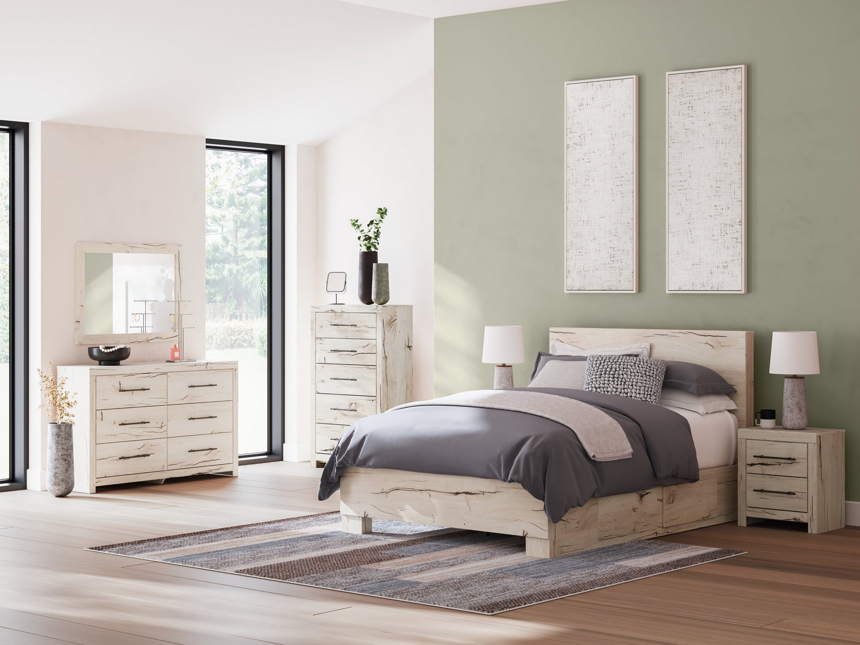Lawroy Light Natural Queen Panel Bed with Storage (Online Special Price) - Ornate Home