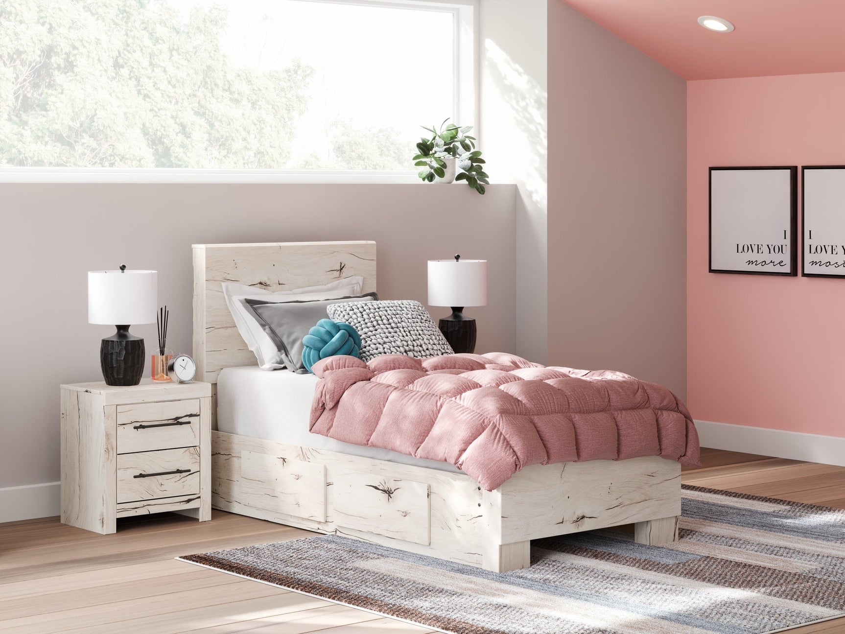 Lawroy Light Natural Twin Panel Youth Bed with Storage (Online Special Price) - Ornate Home