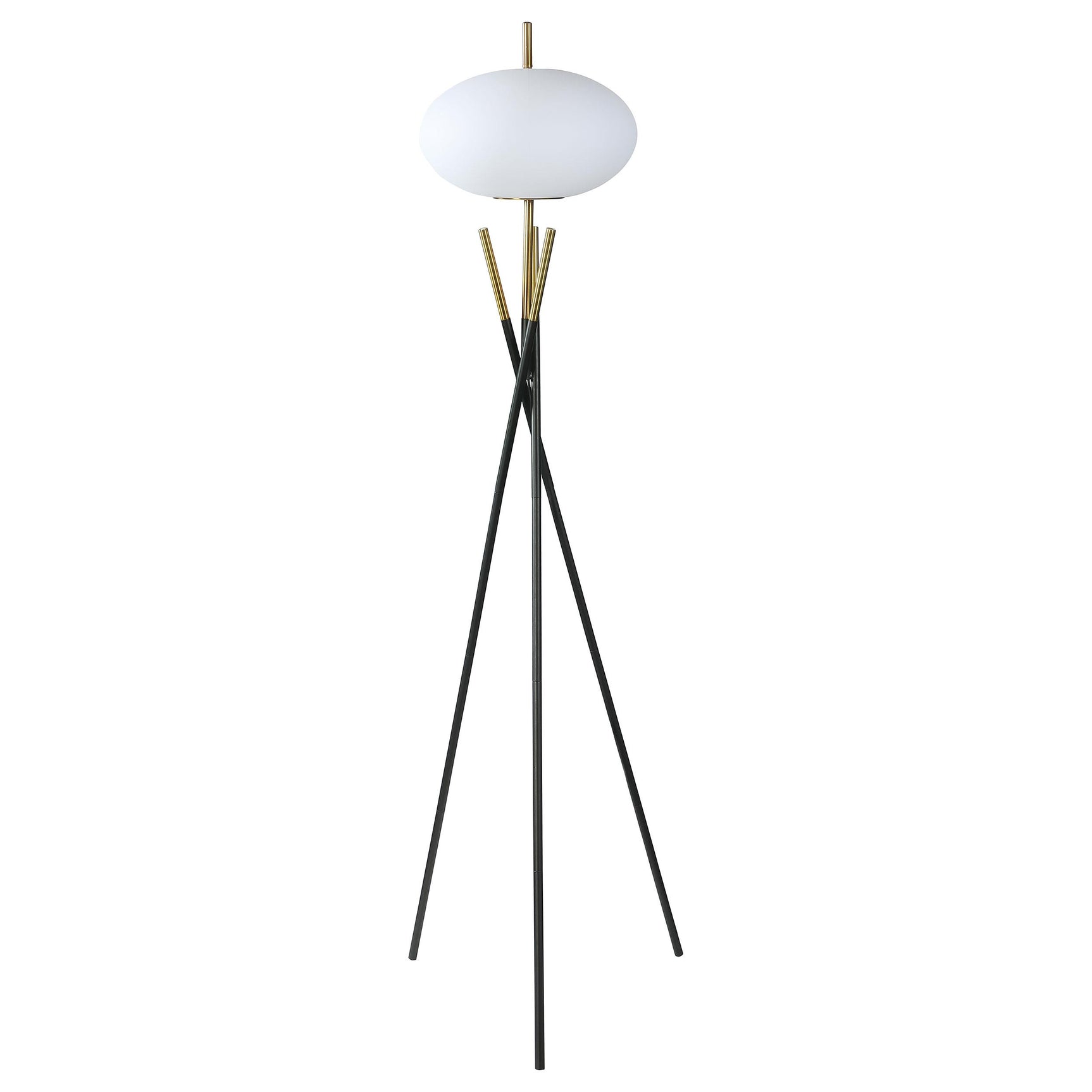Layton Black White Orb Shade Tripod Floor Lamp - Ornate Home