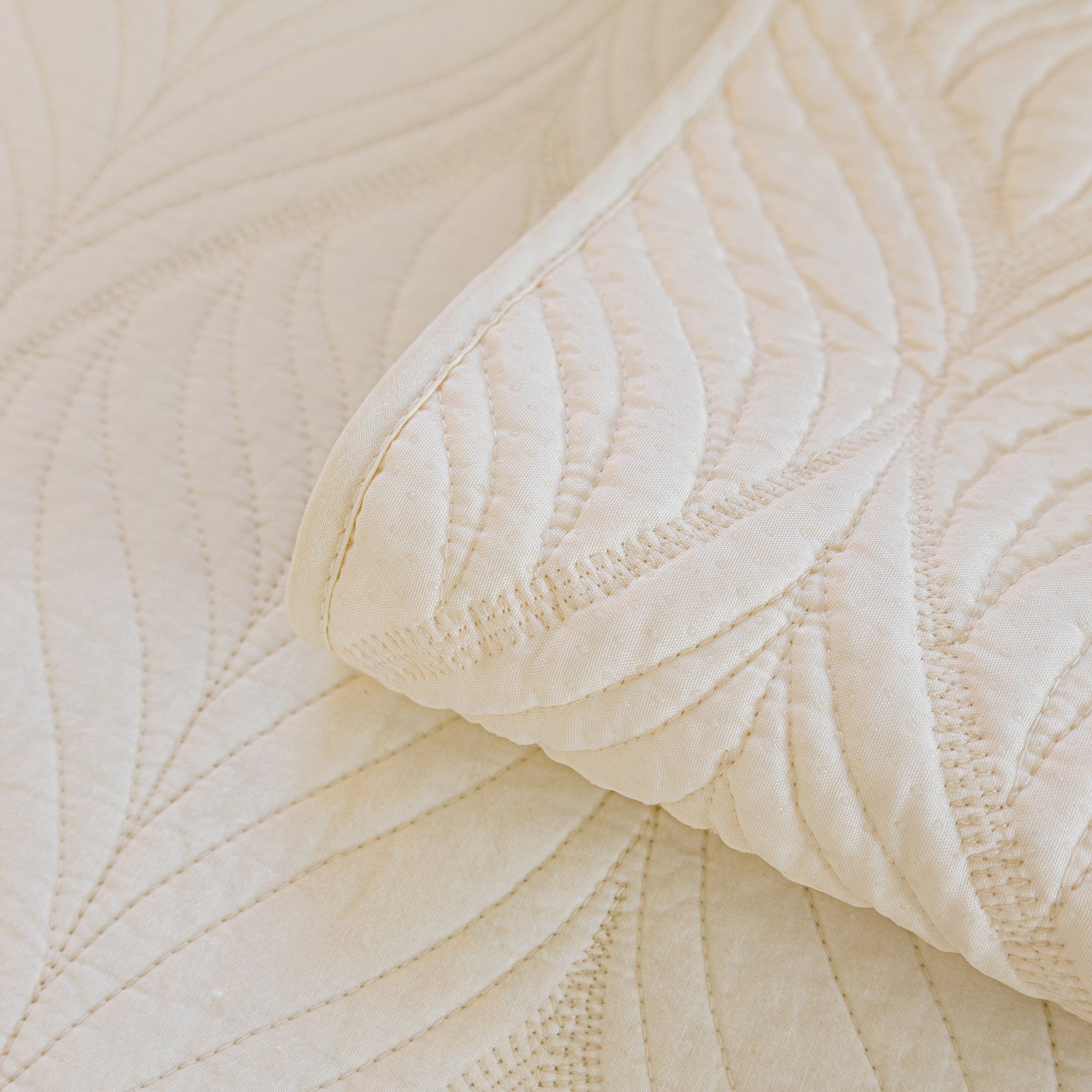 Leaf Vein Textured Cotton Quilted Sofa Slipcover, Non-Slip Modular Couch Covers - Ornate Home