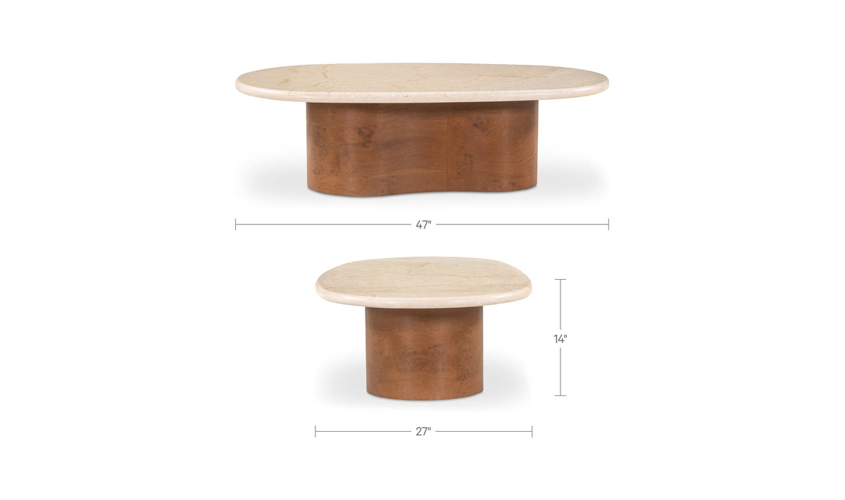 Leah Botticino Marble Coffee Table - Ornate Home