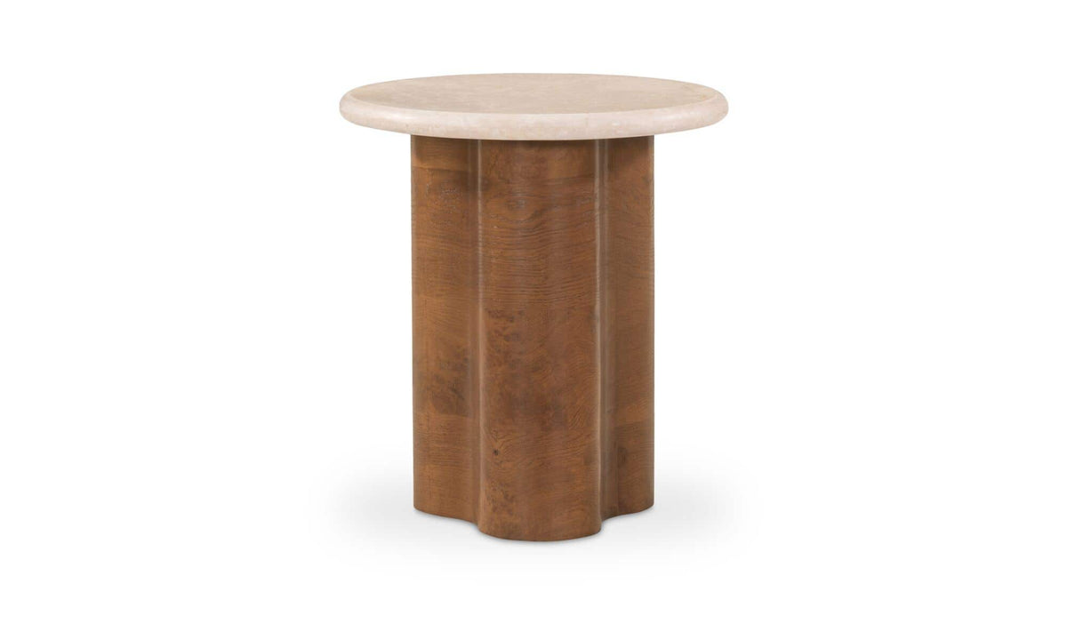 Leah Botticino Marble Side Table - Ornate Home