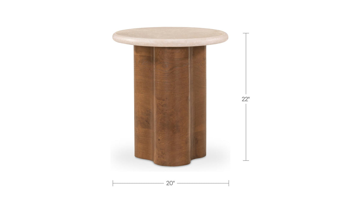 Leah Botticino Marble Side Table - Ornate Home