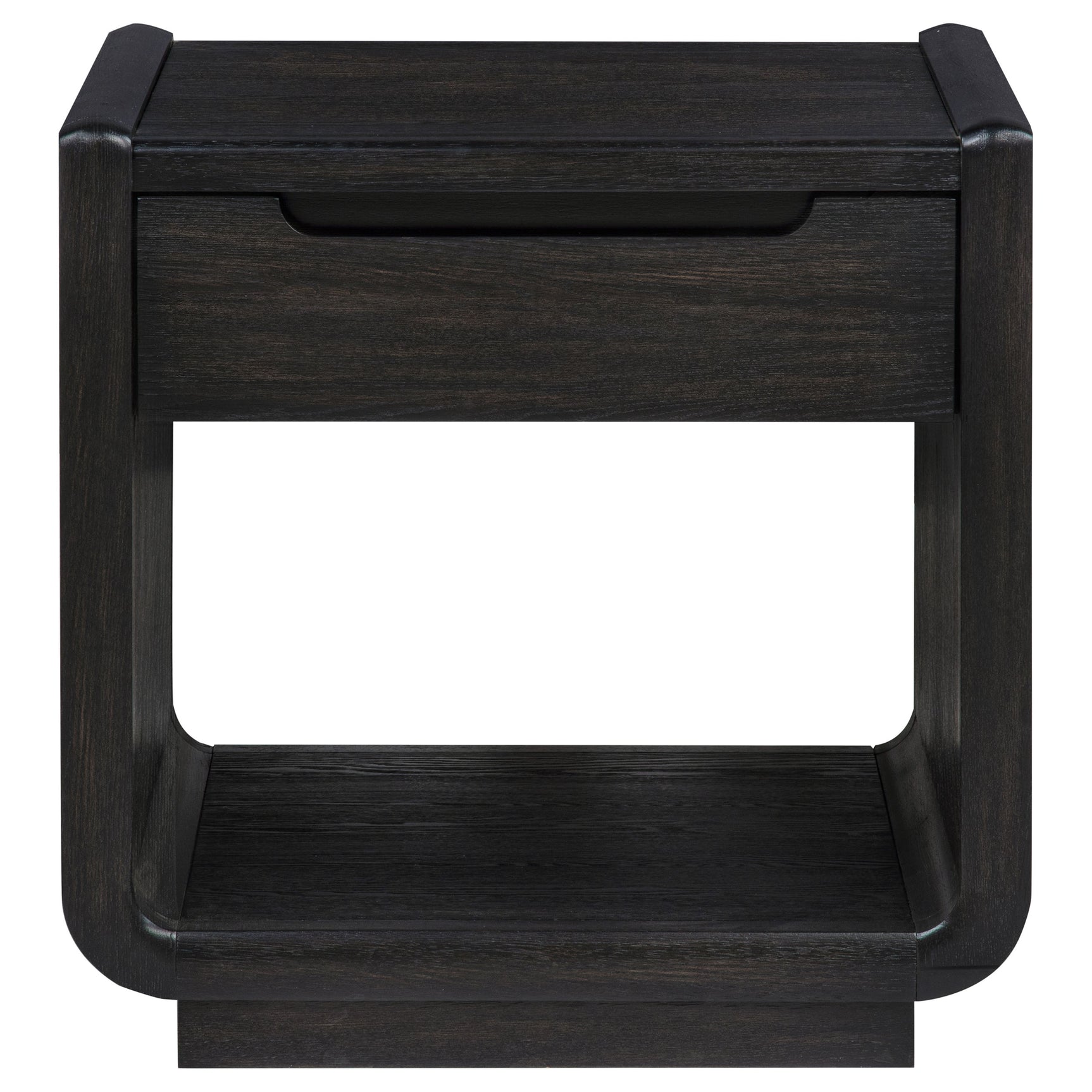 Leandro Burnished Black 1-drawer Wood Occasional Side End Table - Ornate Home