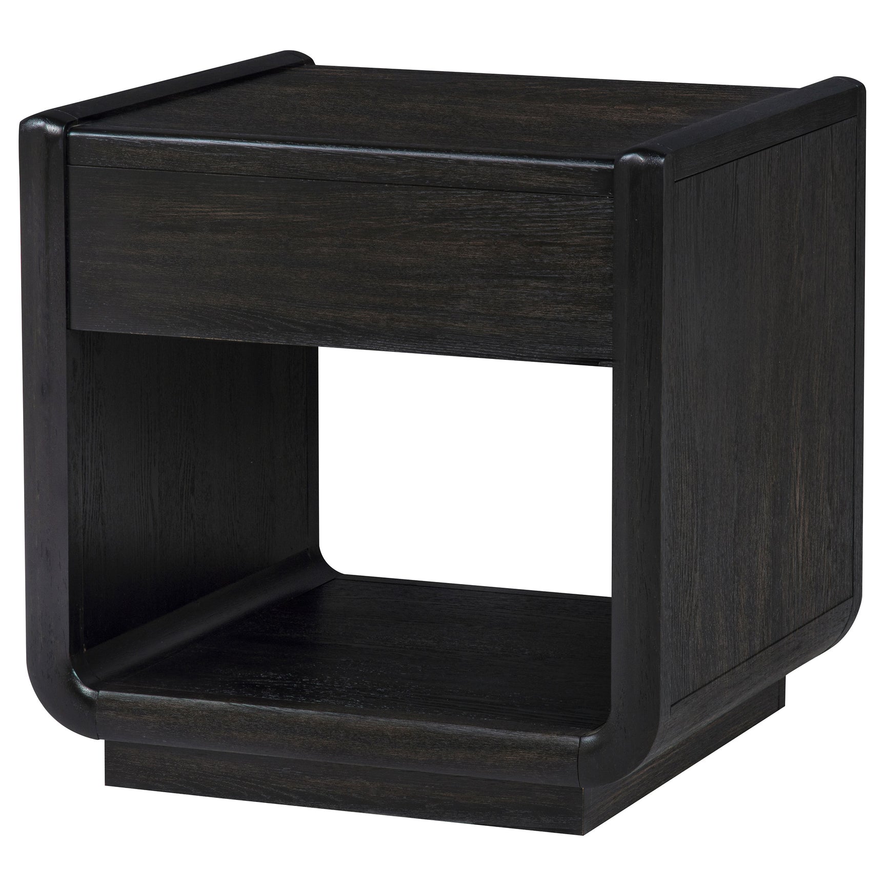 Leandro Burnished Black 1-drawer Wood Occasional Side End Table - Ornate Home