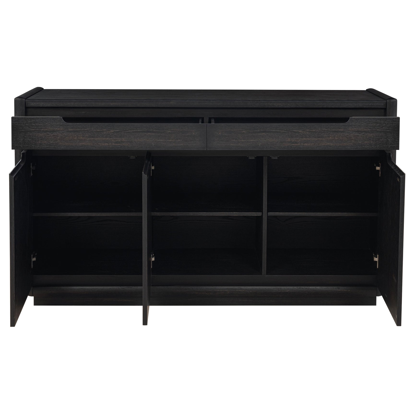 Leandro Burnished Black 2-drawer Dining Sideboard Server - Ornate Home