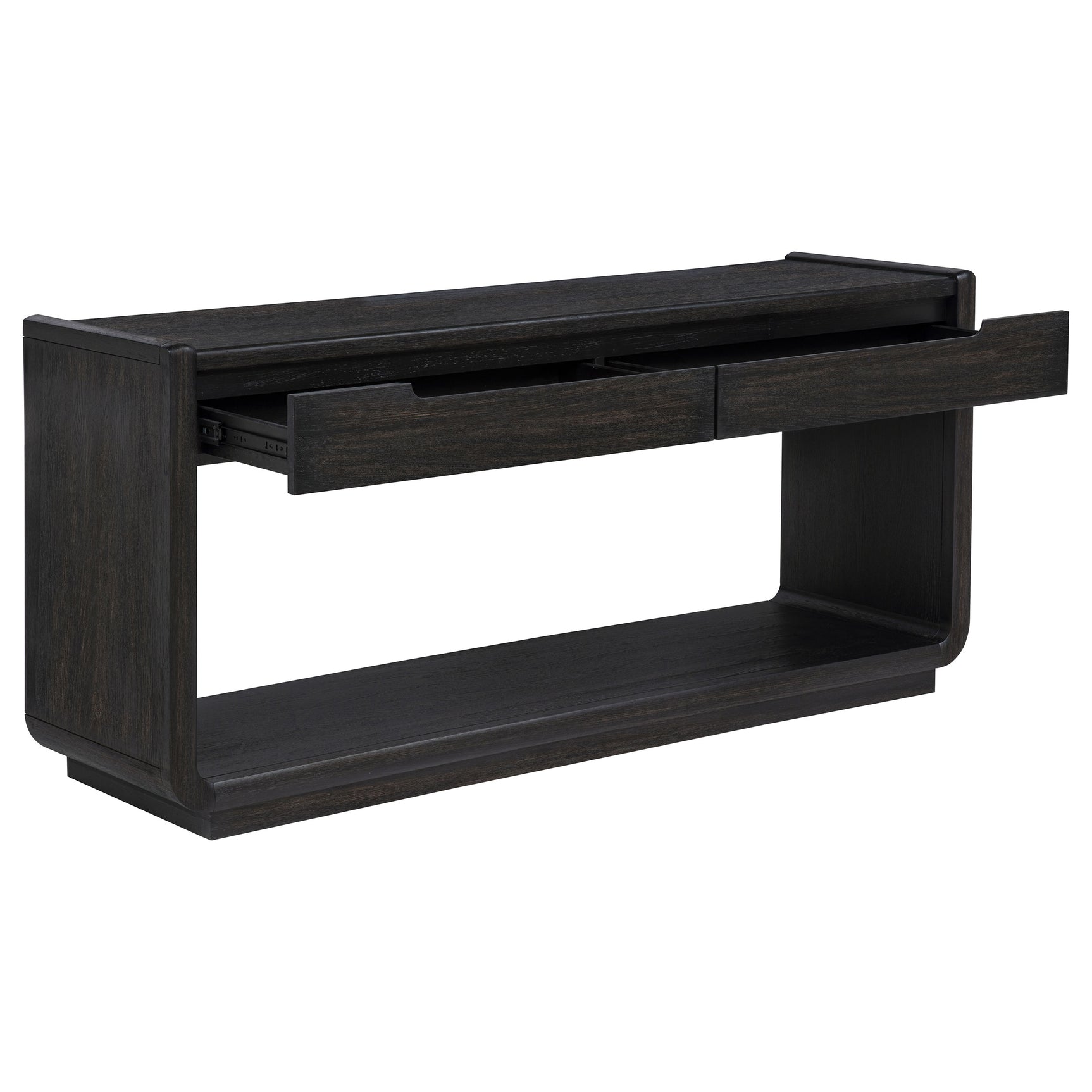 Leandro Burnished Black 2-drawer Entryway Sofa Console Table - Ornate Home