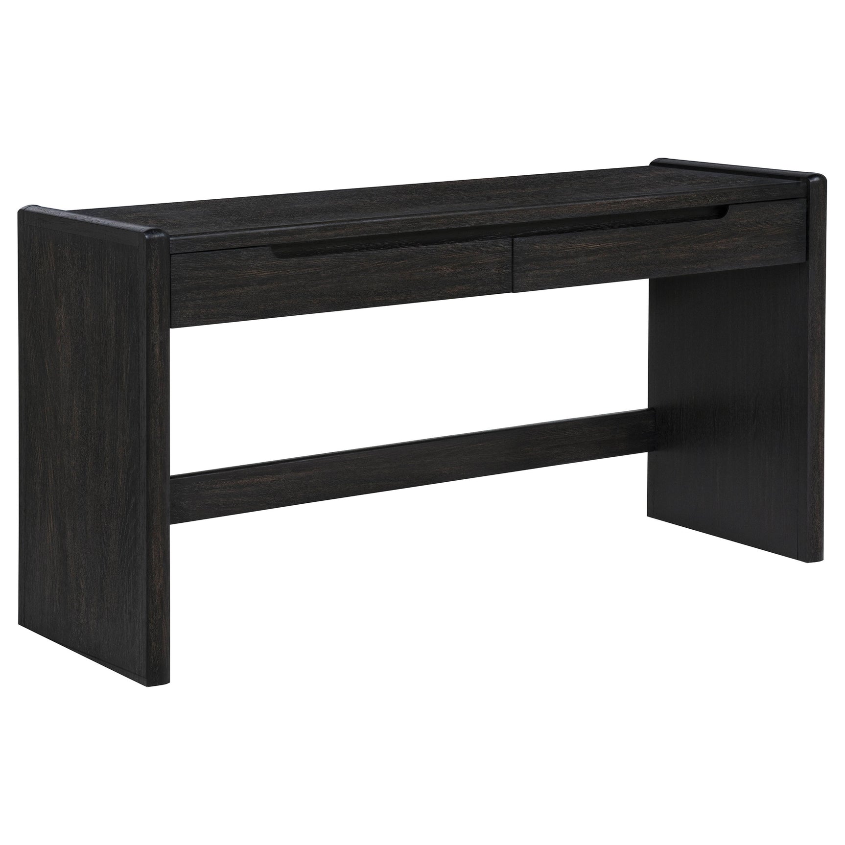 Leandro Burnished Black 2-drawer Home Office Writing Desk - Ornate Home