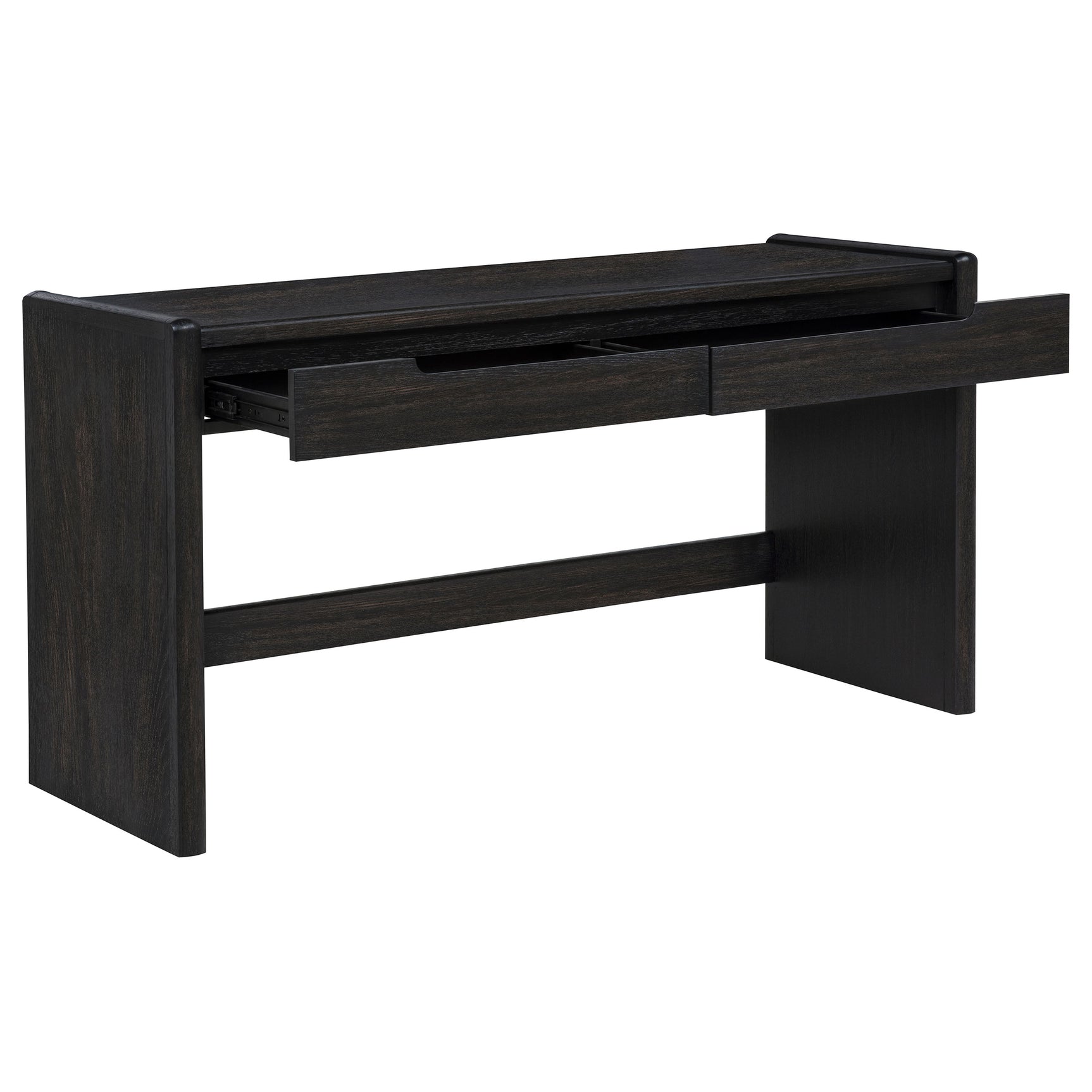 Leandro Burnished Black 2-drawer Home Office Writing Desk - Ornate Home