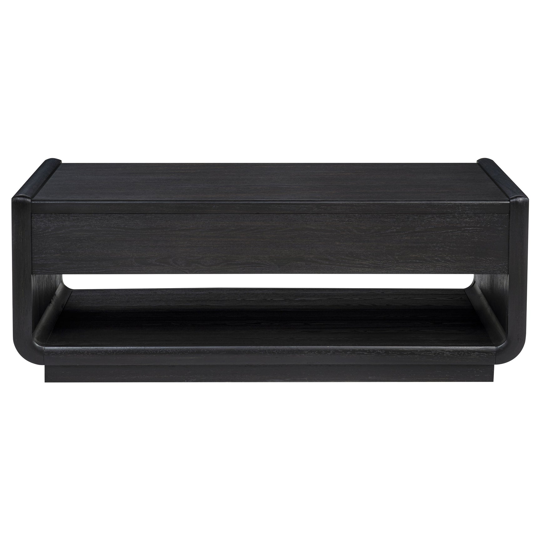 Leandro Burnished Black 2-drawer Wood Cocktail Coffee Table - Ornate Home