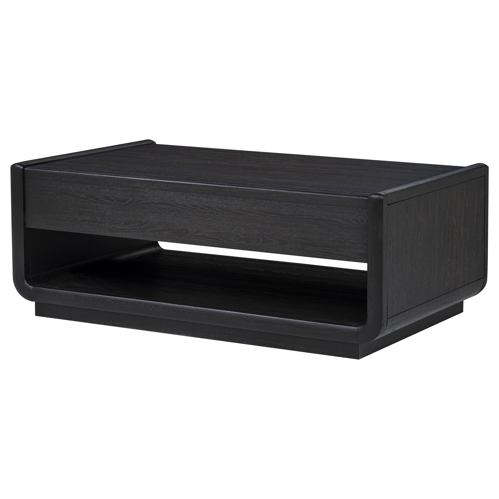 Leandro Burnished Black 2-drawer Wood Cocktail Coffee Table - Ornate Home